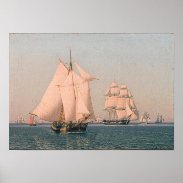 Segelschiffe bei mildem Wind Poster (Vorne)