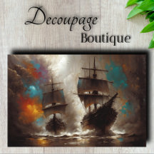 Segelschiffe Storm Decoupage