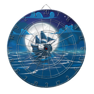 Segelschiffreise unter dem Mondlicht Dartscheibe