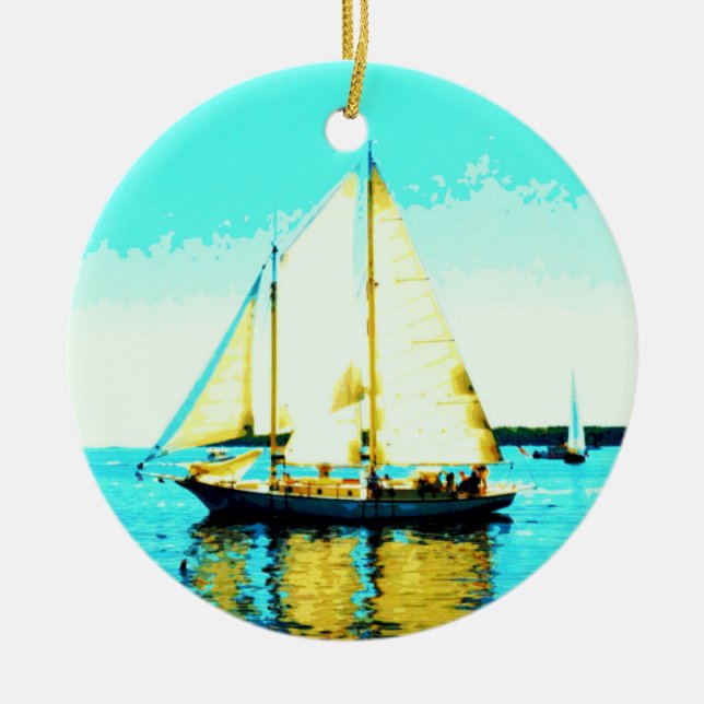 Segelschöpferdekoration Keramik Ornament (Vorne)