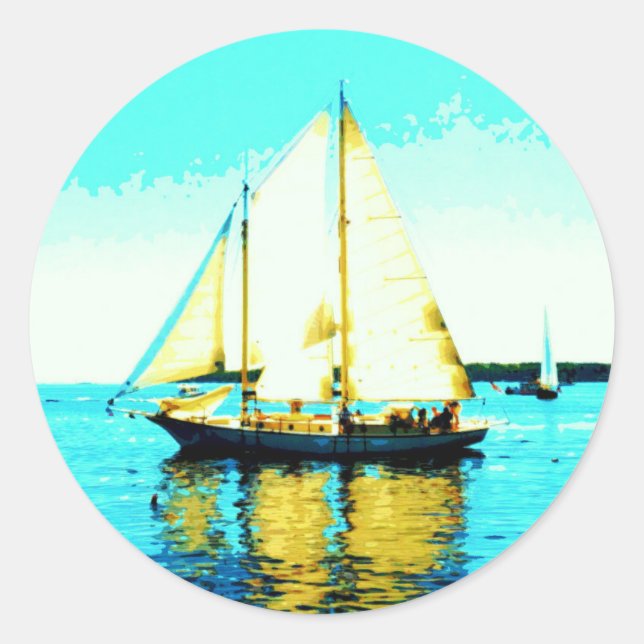 Segelschreiberaufkleber Runder Aufkleber (Vorderseite)