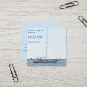 Segelschule/ Segellehrer/Weißsegler Quadratische Visitenkarte