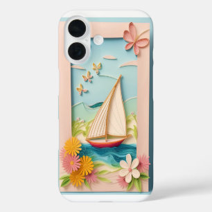 Segelskraft mit stillenden Blume iPhone 16 Hülle