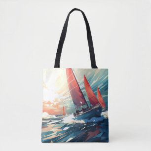 Segelsport-Malerei Abstrakt Art Deco Tasche