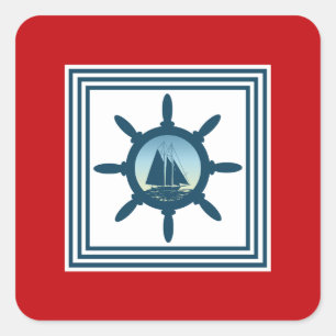 Segelszene Quadratischer Aufkleber