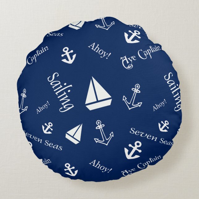 Segelthema nautical Throw Kissen (Rückseite)