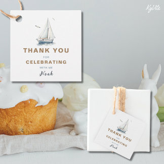 Segeltörn über Sailboat Square Gefallen Vielen Dan Geschenkanhänger