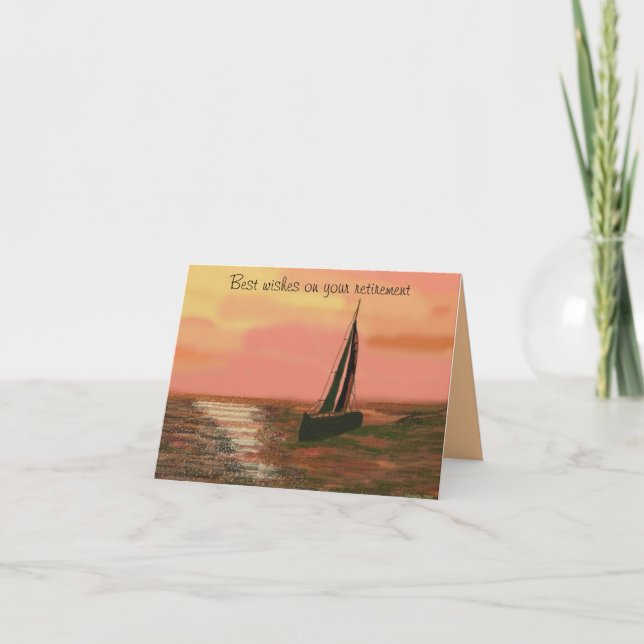 Segeltörns auf der Sunset Retirement Card Karte (Vorderseite)