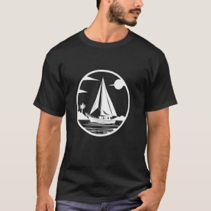 Segelzeichnung Boot Sport Strand Katamaran T-Shirt
