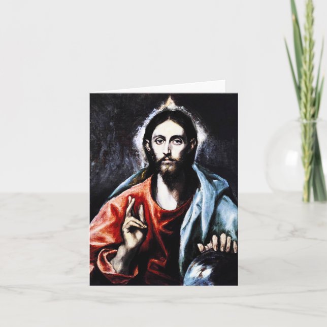 Segen-Anmerkungs-Karte El Grecos Christus Karte (Vorderseite)