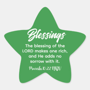 Segen Bible Verse Green Christlich Faith Stern-Aufkleber
