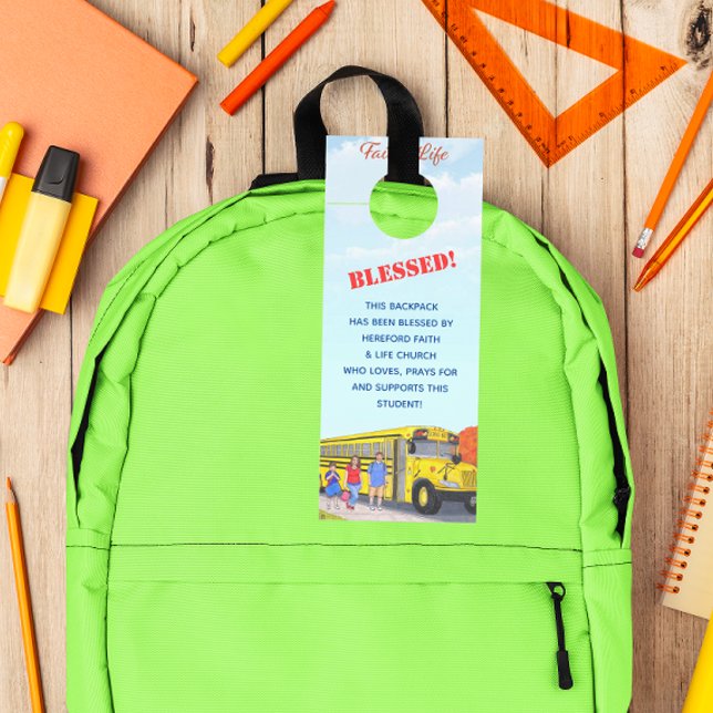 Segen der Backpacks Schule Bus Church Tag Türanhänger (Von Creator hochgeladen)