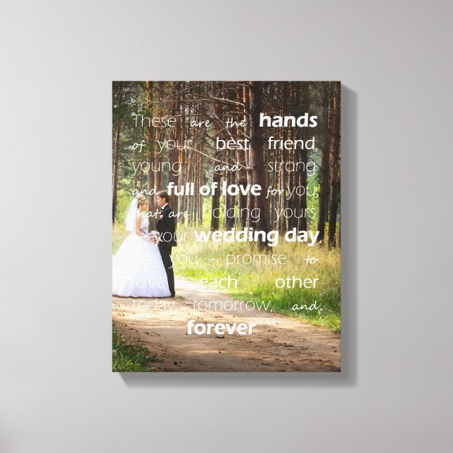 Segen der Hände Hochzeitliches Foto Leinwanddruck (Vorderseite)