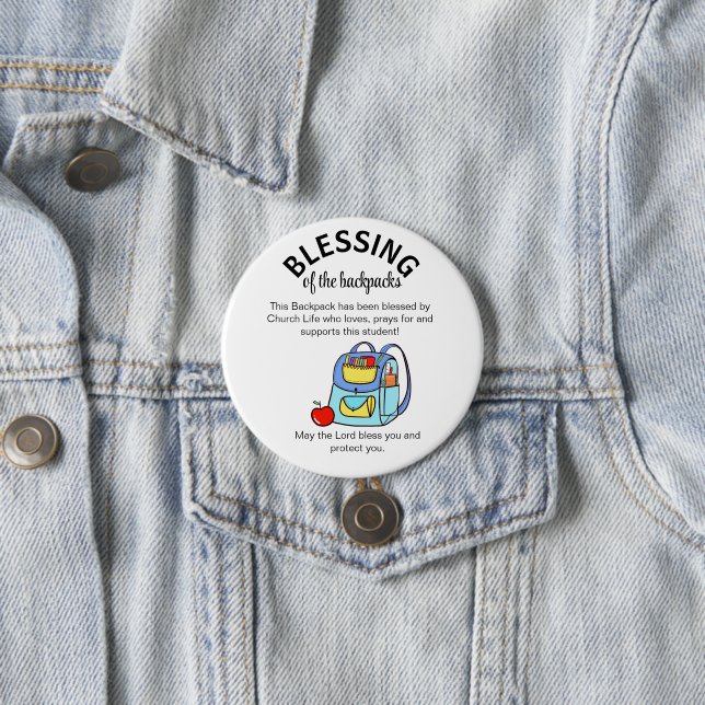 Segen der Rucksäcke Geschenkanhänger Button (Beispiel)