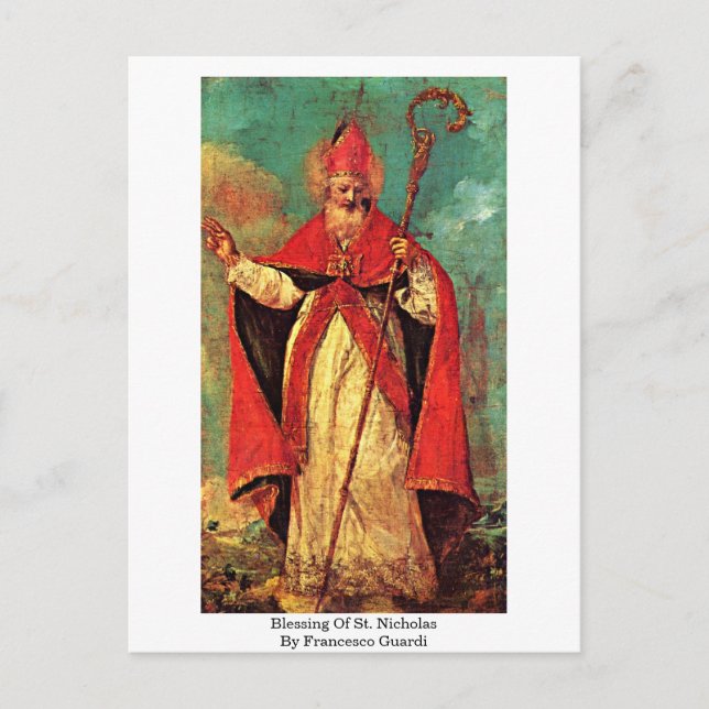 Segen des hl. Nikolaus von Francesco Guardi Postkarte (Vorderseite)