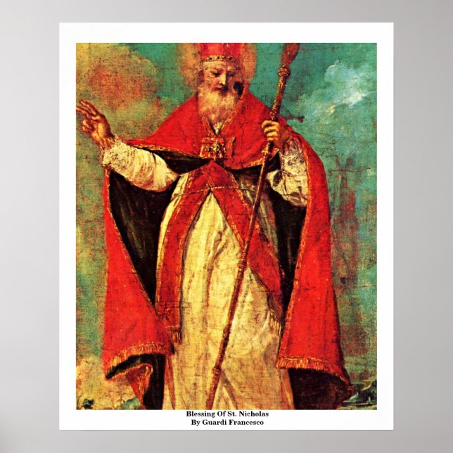 Segen des hl. Nikolaus von Guardi Francesco Poster (Vorne)