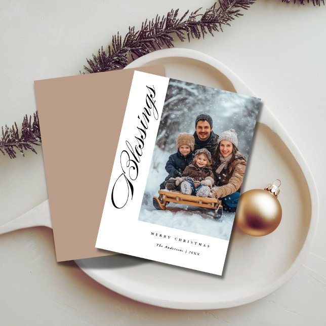 Segen Einfache religiöse Weihnachtsfotokarte Feiertagskarte (Von Creator hochgeladen)