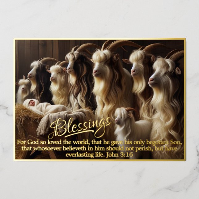 Segen Foil Weihnachtskarte Folieneinladung (Vorderseite)