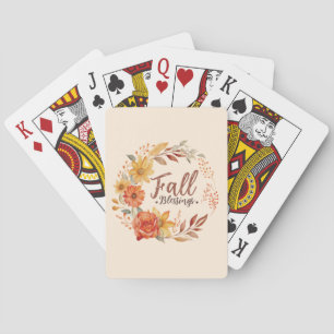Segen im Herbst - Herbstleaves und Blumenkranz Spielkarten