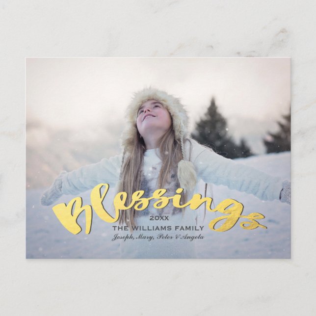 Segen Imitate Gold Script Weihnachten Weihnachten  (Vorderseite)
