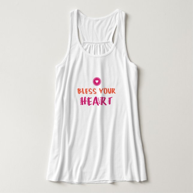 Segen Sie Ihre Herzfrauen Flowy Racerback Tank Top (Design Vorderseite)