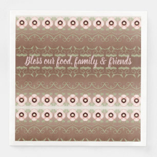 Segen Sie unsere Familie und Freunde der Lebensmit Serviette