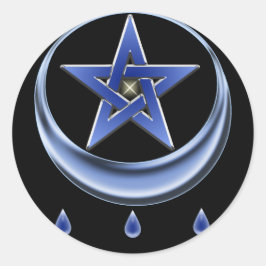 Segen-Symbol und Pentagramm-Aufkleber Runder Aufkleber