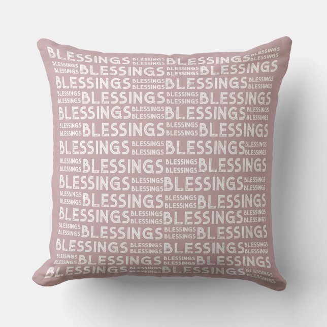 Segen Typografischer Geschenkklumpen und Cremetöne Kissen (Vorderseite)
