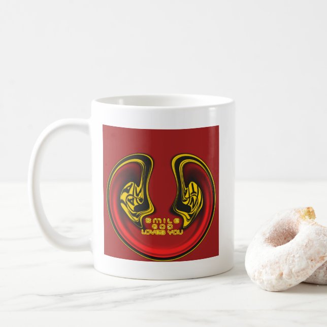 Segen von oben: Gottes Liebe spiritueller Gruß Kaffeetasse (Mit Donut)