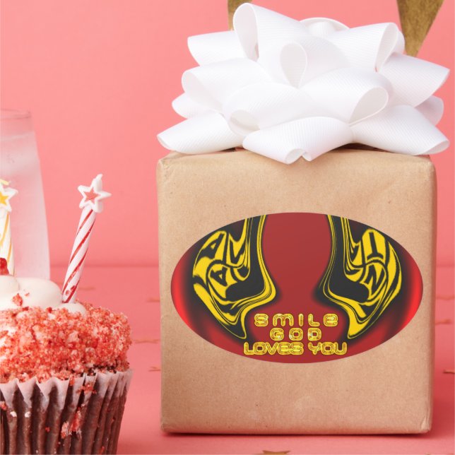 Segen von oben: Gottes Liebe spiritueller Gruß Ovaler Aufkleber (Party)