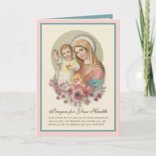 Segensreiche Jungfrau Maria Baby Jesus Blumen Gute Karte