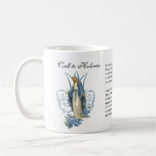 Segensreiche Jungfrau Maria Florale Memorare-Gebet Kaffeetasse