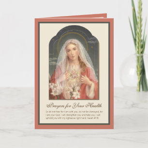 Segensreiche Jungfrau Maria Florale Schrift Vintag Karte