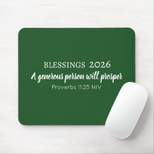 Segenswünsche 2026 Prosperity Bibelvers dunkelgrün Mousepad
