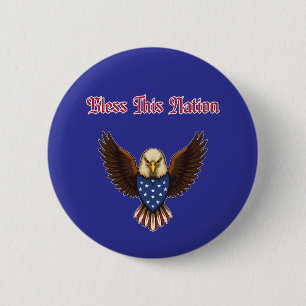 Segne diese Nation Patriotisches amerikanisches Ge Button