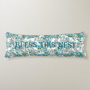 Segne diese Nest Aquamarine Aquarellblume Rose Seitenschläferkissen