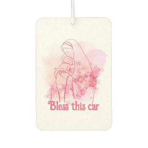 Segne dieses Haus Rosa Jungfrau Blumen Mary Jesus Autolufterfrischer