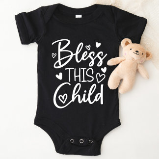 Segne dieses Kindertaufen Religiöses Baby Kid Shir Strampler