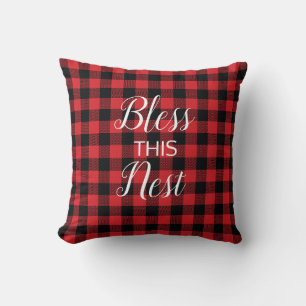Segne dieses Nest Buffalo Karo Kissen