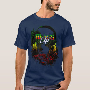 Segne Kopfhörer Jamaika Reggae-Musikliebhaber Rast T-Shirt