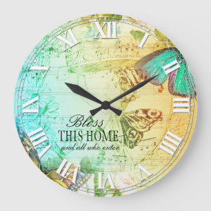 Segnen Sie dieses Zuhause und alle, die Wand-Uhr Große Wanduhr