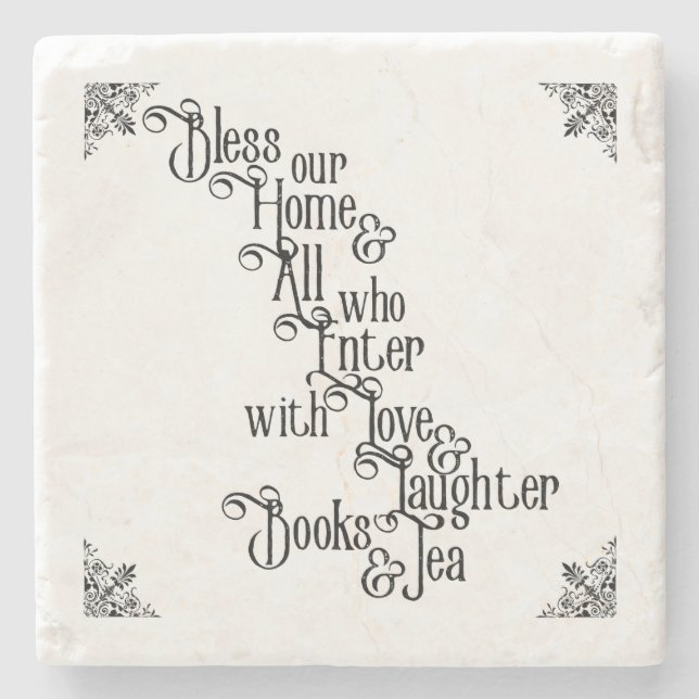 Segnen Sie unser Zuhause Steinuntersetzer (Vorderseite)