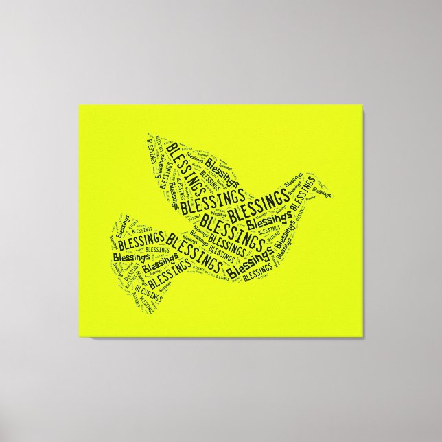 Segnung Taube, Inspiration Leinwand Neon gelb (Vorderseite)