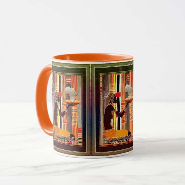 Segnungen, afrikanische Volkskunst Tasse (Vorderseite Links)