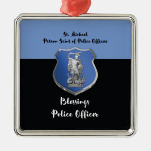 Segnungen des Hl. Michael für einen neuen Polizeib Silbernes Ornament
