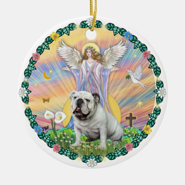 Segnungen - English Bullding (weiß) Keramik Ornament (Vorne)
