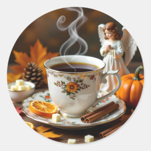 Segnungen für den Herbst   Hübscher Fall Runder Aufkleber