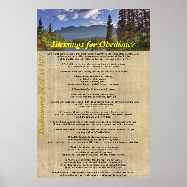 Segnungen für Gehorsam Poster (Vorne)