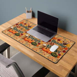 Segnungen über immer Herbstdesign Schreibtischunterlage