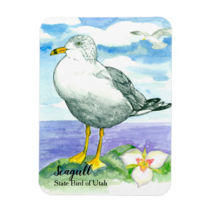 Sego Lilien-Seemöwe-Staats-Vogel von Utah Magnet